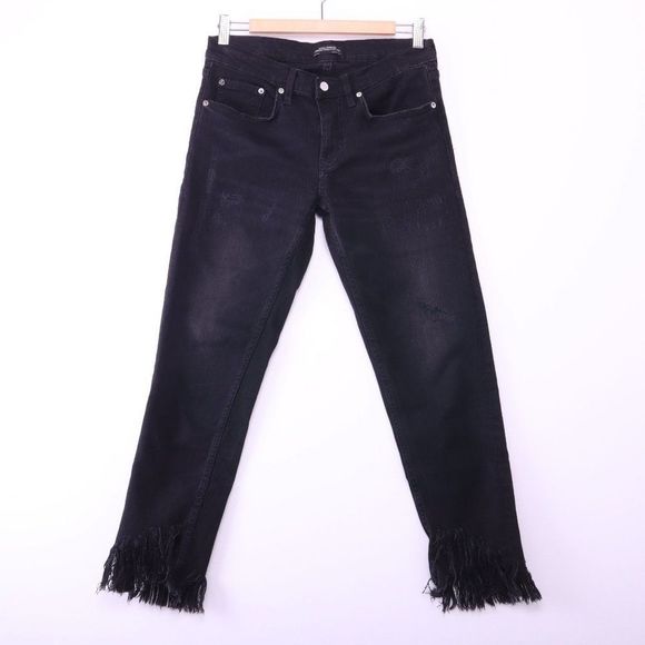 ZARA Premium Black Ripped Pants - Picture 1 of 8
